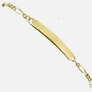 Speidel Elegant Gold Plated Stainless Steel Figaro Chain ID Ladies Bracelet